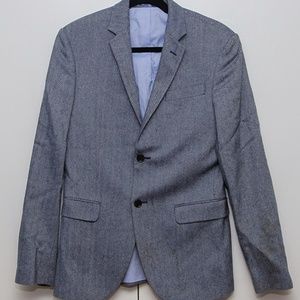 H&M Herringbone Blue/Gray Sport Coat/Blazer
